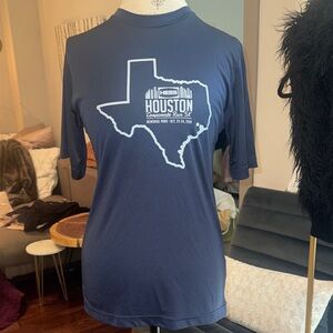 Unisex Navy Blue Running Shirt Houston 5K Hess Corporate Run Marathon T-Shirt XS